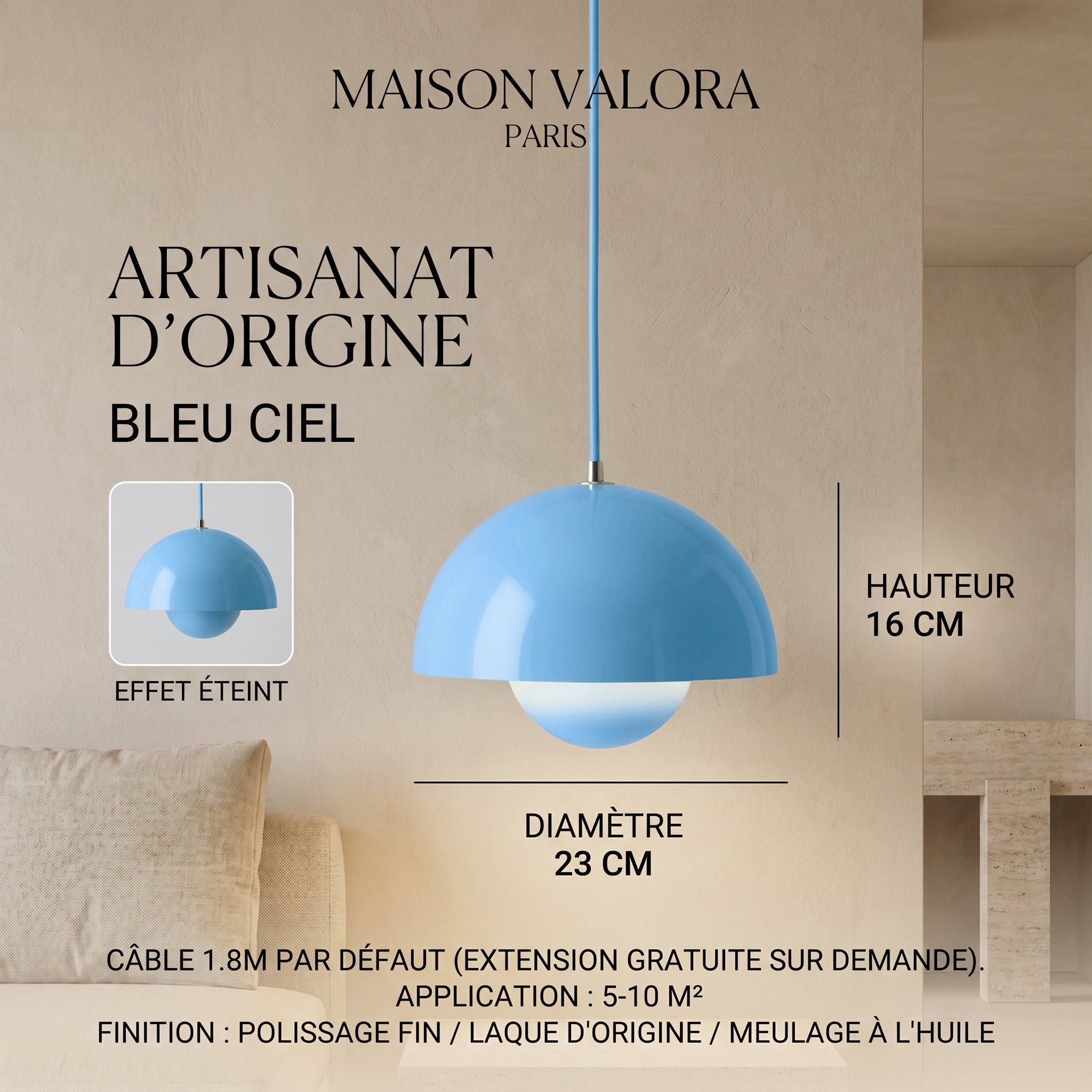 NOVA — Suspension Bouton Floral Colorée