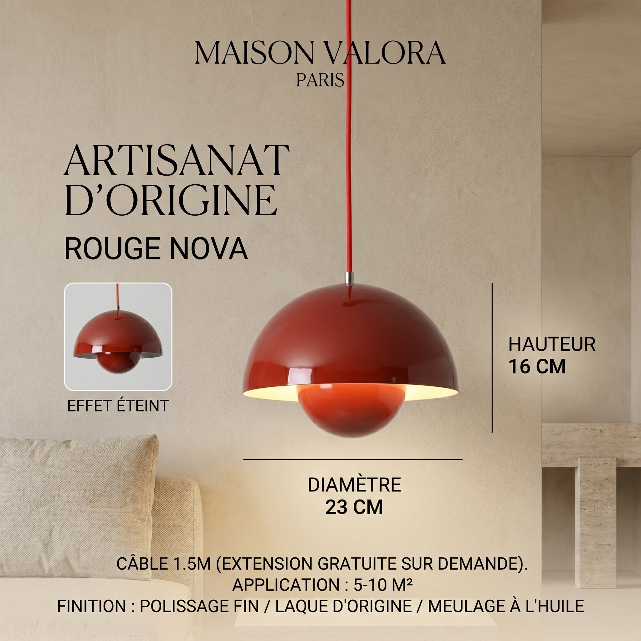 NOVA — Suspension Bouton Floral Colorée