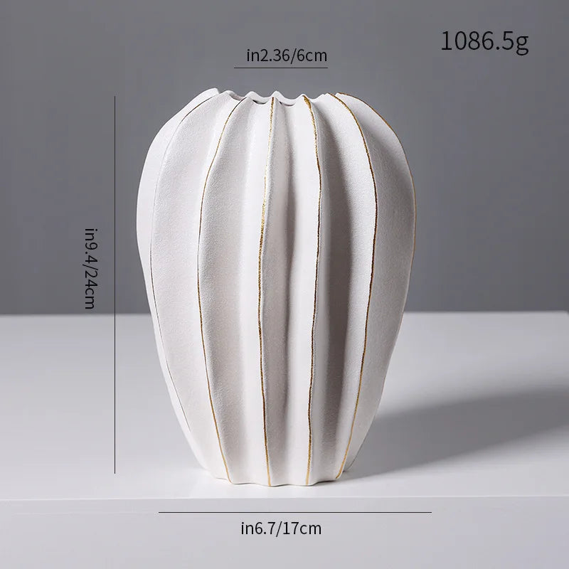 Ceramic Vase, Irregular Carambola Flower Arrangement, Coral Wave Pattern Petal Shaped Vase, Handicrafts, Decorative Ornaments