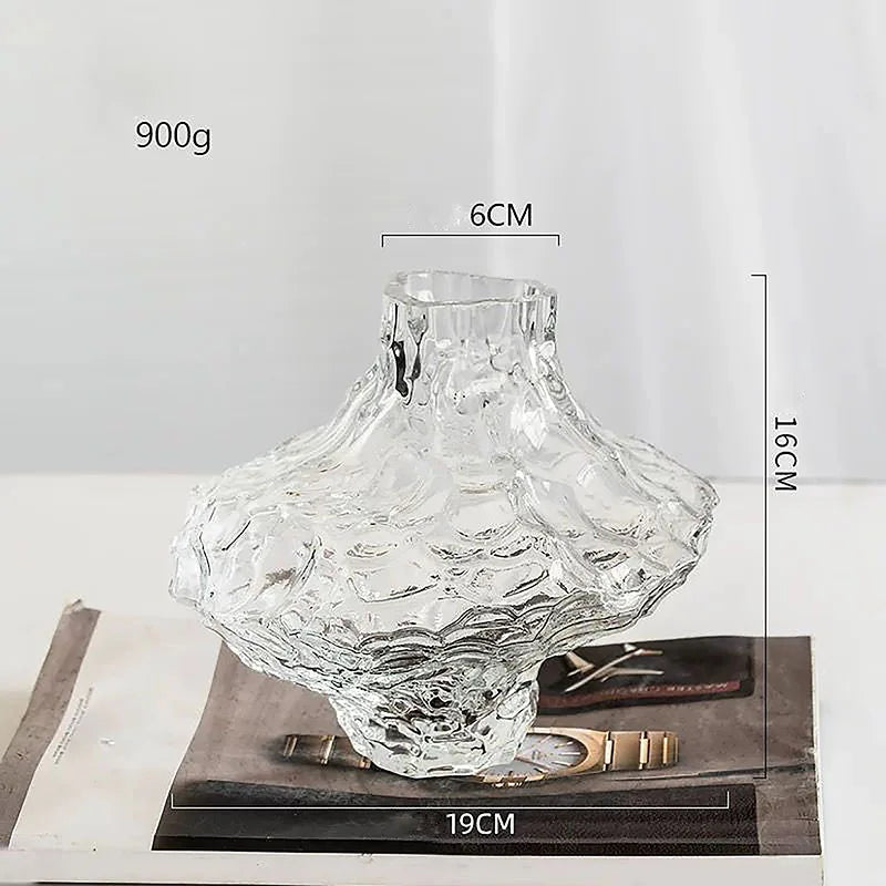 Nordic Glass Vase Transparent Waterborne Flower Arrangement Accessories Home Living Room Ornaments Office Desk Furnishing Decor