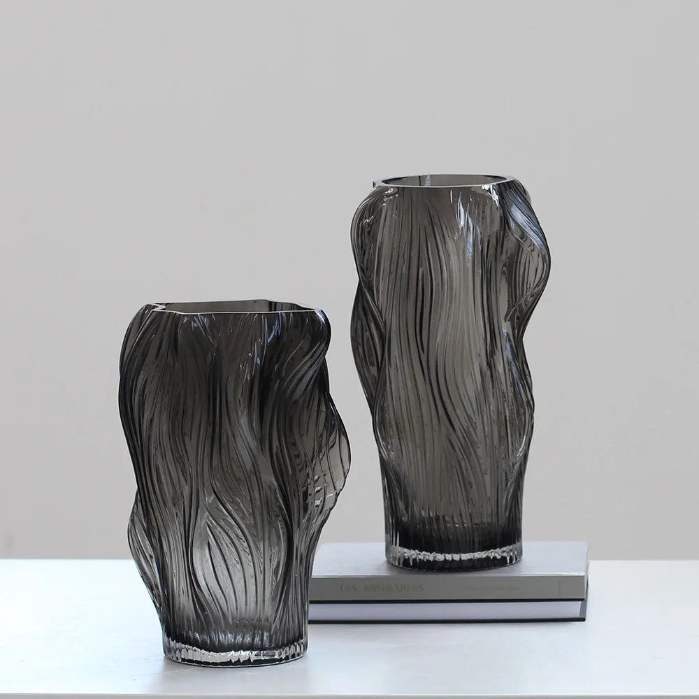 Glass Vase Hand-made Glass Hydroponic Bottle with Irregular Geometry Terrarium Flower Vase Room Decoration Accessories