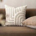 45x45 Boho Style Chenille Decorative Throw Pillow Cover Soft Geometric Lines Cushion Covers 3-color Pillowcase Sofa Living Room