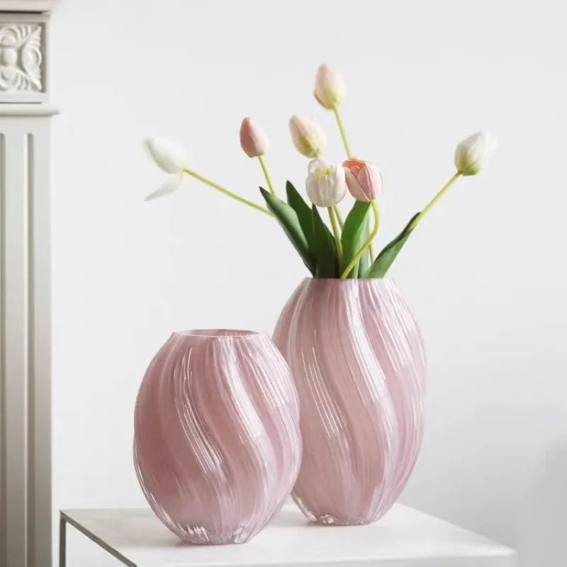 Simple Niche Creative Light Luxury High-end Dining Table Living Room Ornament Hydroponic Flower Arrangement Glass Vase