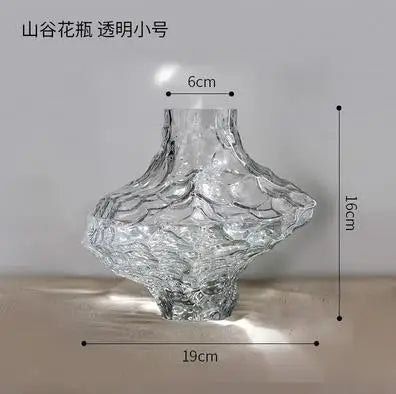 Room Decoration Art Irregular Glass Vases Desktop Flower Arrangement Vases Home Decor Ornaments Soft Decoration Matching