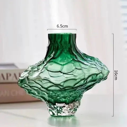 Nordic Glass Vase Transparent Waterborne Flower Arrangement Accessories Home Living Room Ornaments Office Desk Furnishing Decor