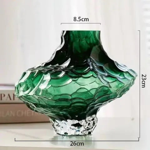 Nordic Glass Vase Transparent Waterborne Flower Arrangement Accessories Home Living Room Ornaments Office Desk Furnishing Decor
