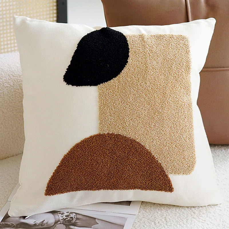 45x45CM Brown Vintage Nordic Throw Pillow Cover Cream Light Luxury Sofa Cushion Waist Cover Simple Decorative Pillowcases