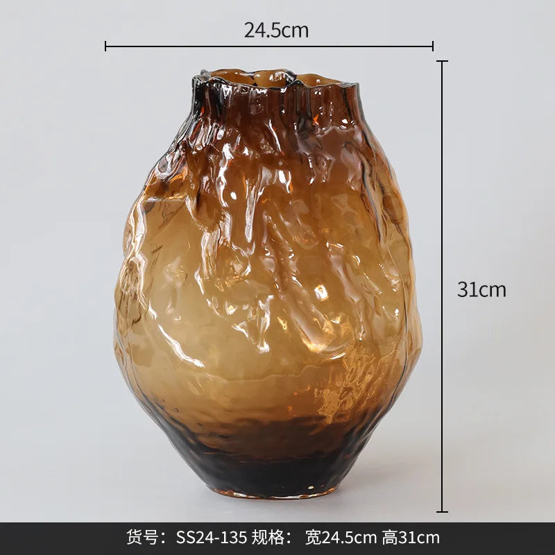 Luxury Glass Vase for Home Decor Modern Hotel Table Centerpiece Stylish Floral Arrangement