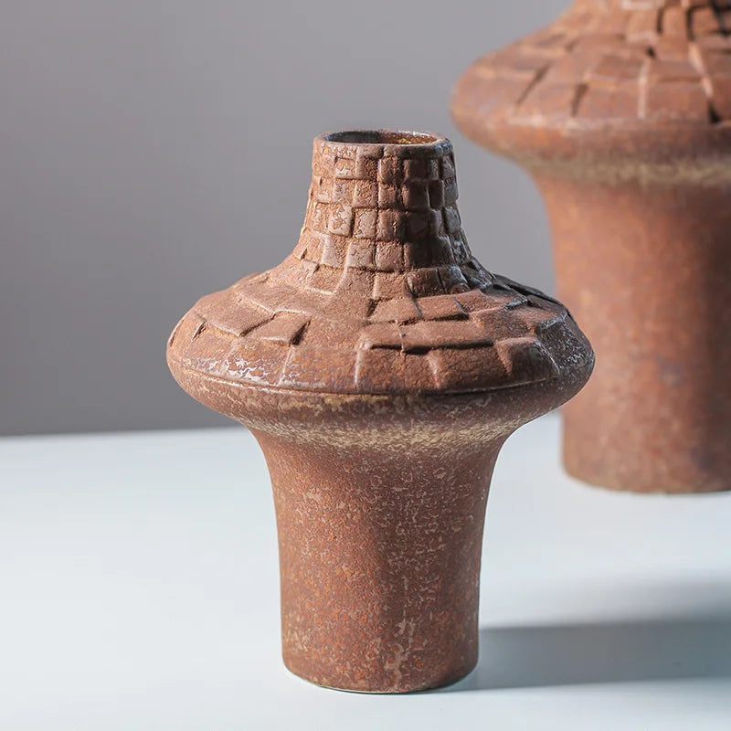 Porcelain Vase Retro Zen Pottery Pot Rough Pottery Decoration Handmade B&B Hotel Flower Arranger