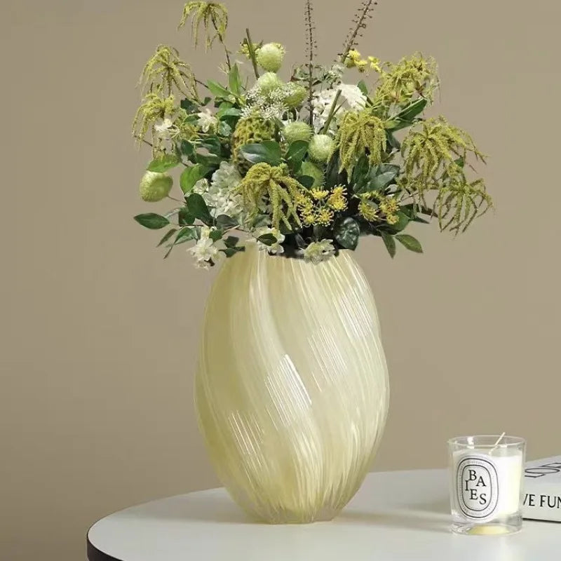 Simple Niche Creative Light Luxury High-end Dining Table Living Room Ornament Hydroponic Flower Arrangement Glass Vase
