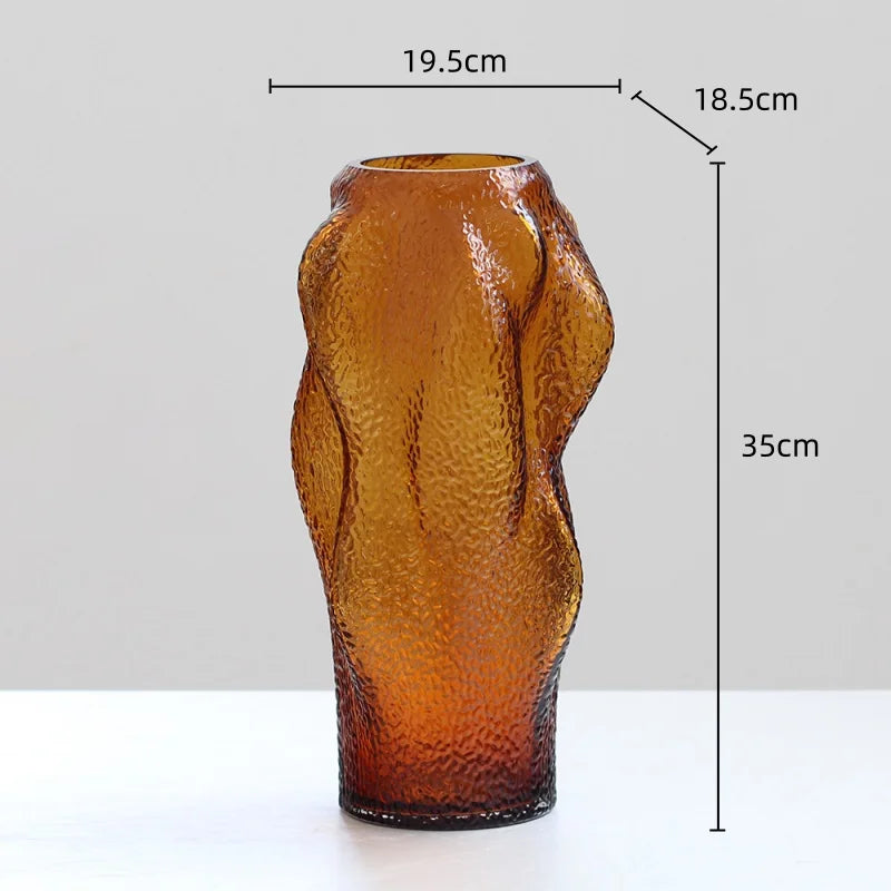Glass Vase Hand-made Glass Hydroponic Bottle with Irregular Geometry Terrarium Flower Vase Room Decoration Accessories