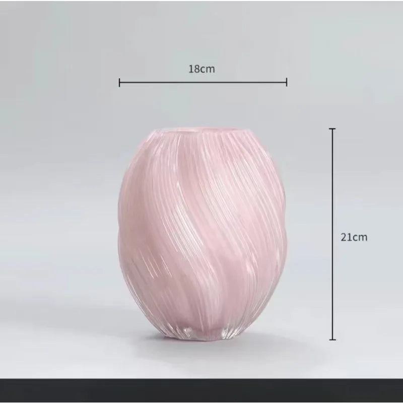 Simple Niche Creative Light Luxury High-end Dining Table Living Room Ornament Hydroponic Flower Arrangement Glass Vase
