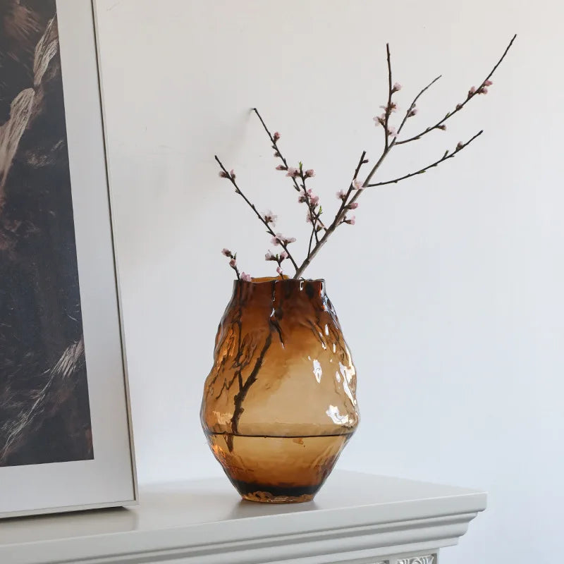 Luxury Glass Vase for Home Decor Modern Hotel Table Centerpiece Stylish Floral Arrangement