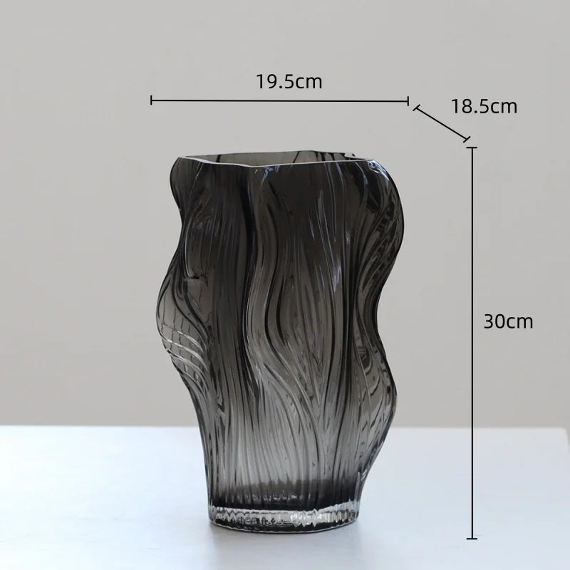 Glass Vase Hand-made Glass Hydroponic Bottle with Irregular Geometry Terrarium Flower Vase Room Decoration Accessories