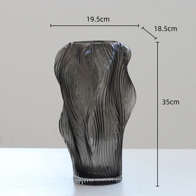 Glass Vase Hand-made Glass Hydroponic Bottle with Irregular Geometry Terrarium Flower Vase Room Decoration Accessories