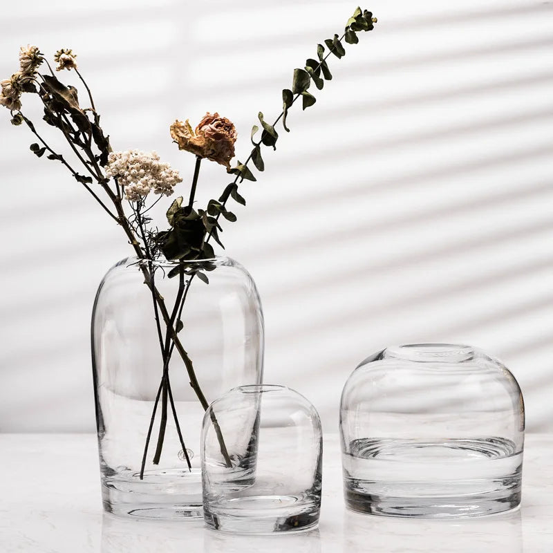 European style simple vase creative INS glass flower living room dining table flower vase crafts