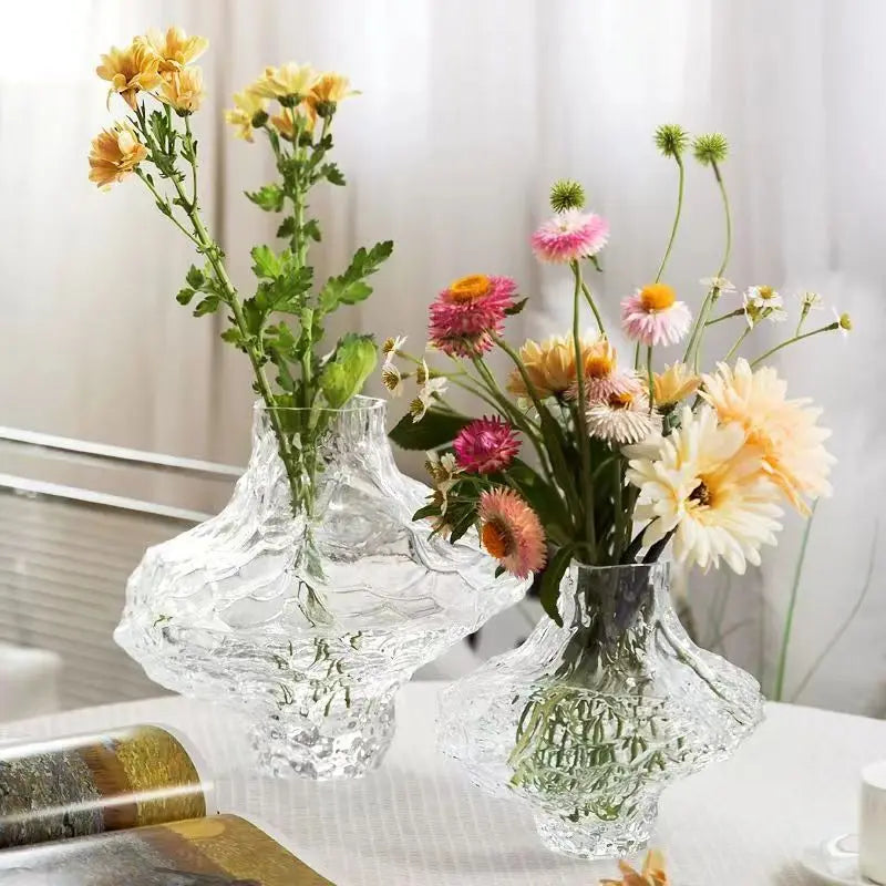 Room Decoration Art Irregular Glass Vases Desktop Flower Arrangement Vases Home Decor Ornaments Soft Decoration Matching