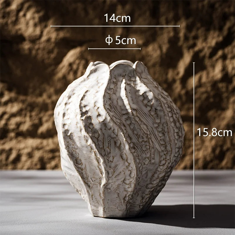 CAPIRON Nordic Irregular Ceramic Vase for Pampas Grass Home Bedroom Living Room Table Centerpiece Decoration Accessories Desk