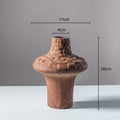Ceramic Vase Coarse Pottery Handmade Plaid Pattern Pottery Clay Flower Vase Ceramic Art Ornaments Home Decoration Accessories