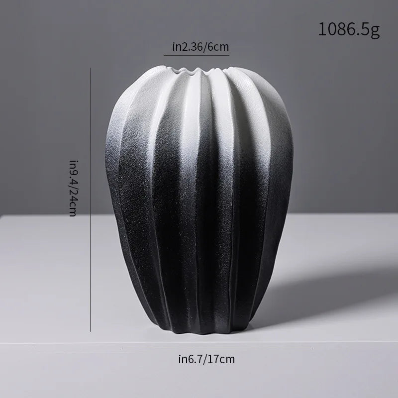 Ceramic Vase, Irregular Carambola Flower Arrangement, Coral Wave Pattern Petal Shaped Vase, Handicrafts, Decorative Ornaments