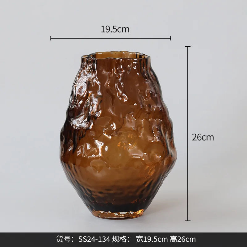 Luxury Glass Vase for Home Decor Modern Hotel Table Centerpiece Stylish Floral Arrangement