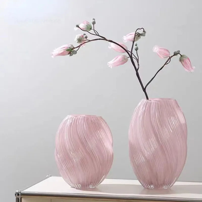 Simple Niche Creative Light Luxury High-end Dining Table Living Room Ornament Hydroponic Flower Arrangement Glass Vase