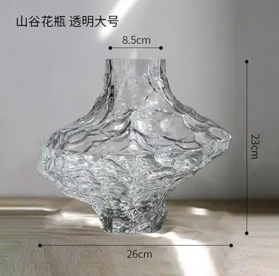 Room Decoration Art Irregular Glass Vases Desktop Flower Arrangement Vases Home Decor Ornaments Soft Decoration Matching