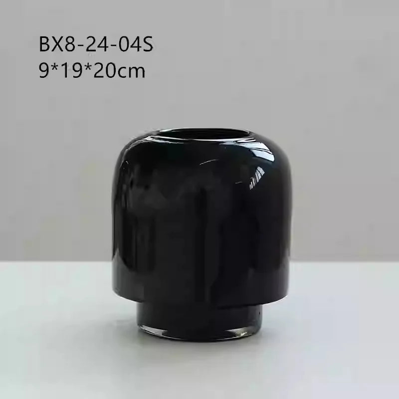 Vase Middle Ancient Wabi-sabi Wind Light Luxury Senior Feeling Living Room Table Glaze Flower Ware Modern Glass Vase Ornaments