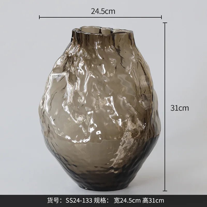 Luxury Glass Vase for Home Decor Modern Hotel Table Centerpiece Stylish Floral Arrangement