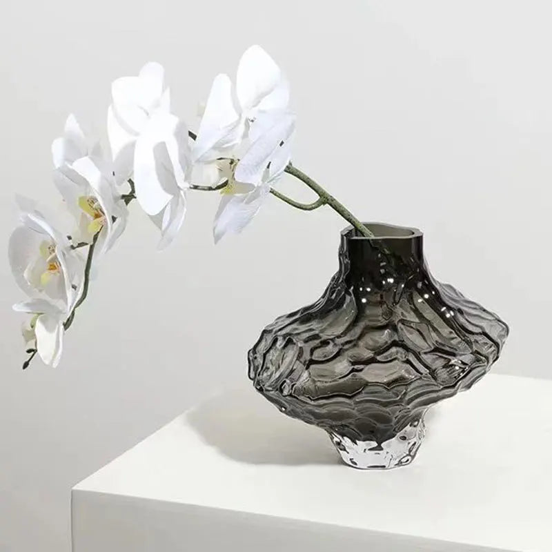 Room Decoration Art Irregular Glass Vases Desktop Flower Arrangement Vases Home Decor Ornaments Soft Decoration Matching