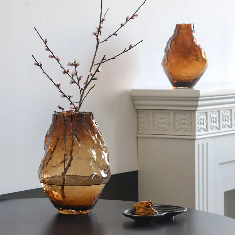 Luxury Glass Vase for Home Decor Modern Hotel Table Centerpiece Stylish Floral Arrangement