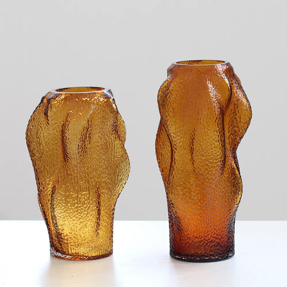 Glass Vase Hand-made Glass Hydroponic Bottle with Irregular Geometry Terrarium Flower Vase Room Decoration Accessories