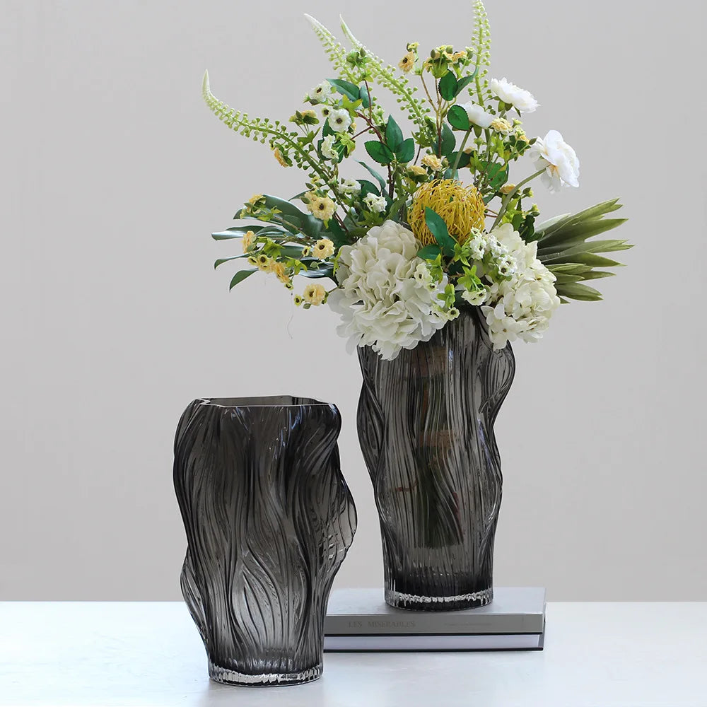 Glass Vase Hand-made Glass Hydroponic Bottle with Irregular Geometry Terrarium Flower Vase Room Decoration Accessories