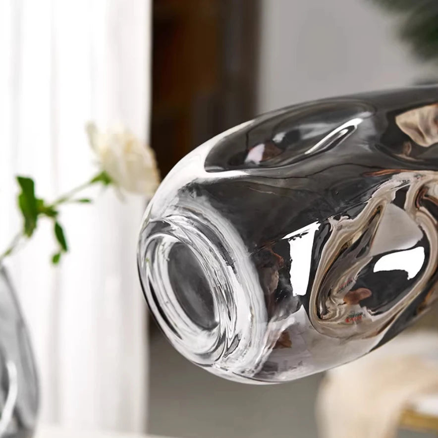 irregular concave-convex surface glass vase transparent Hydroponic fresh flowers desktop ornament home office hotel decoration