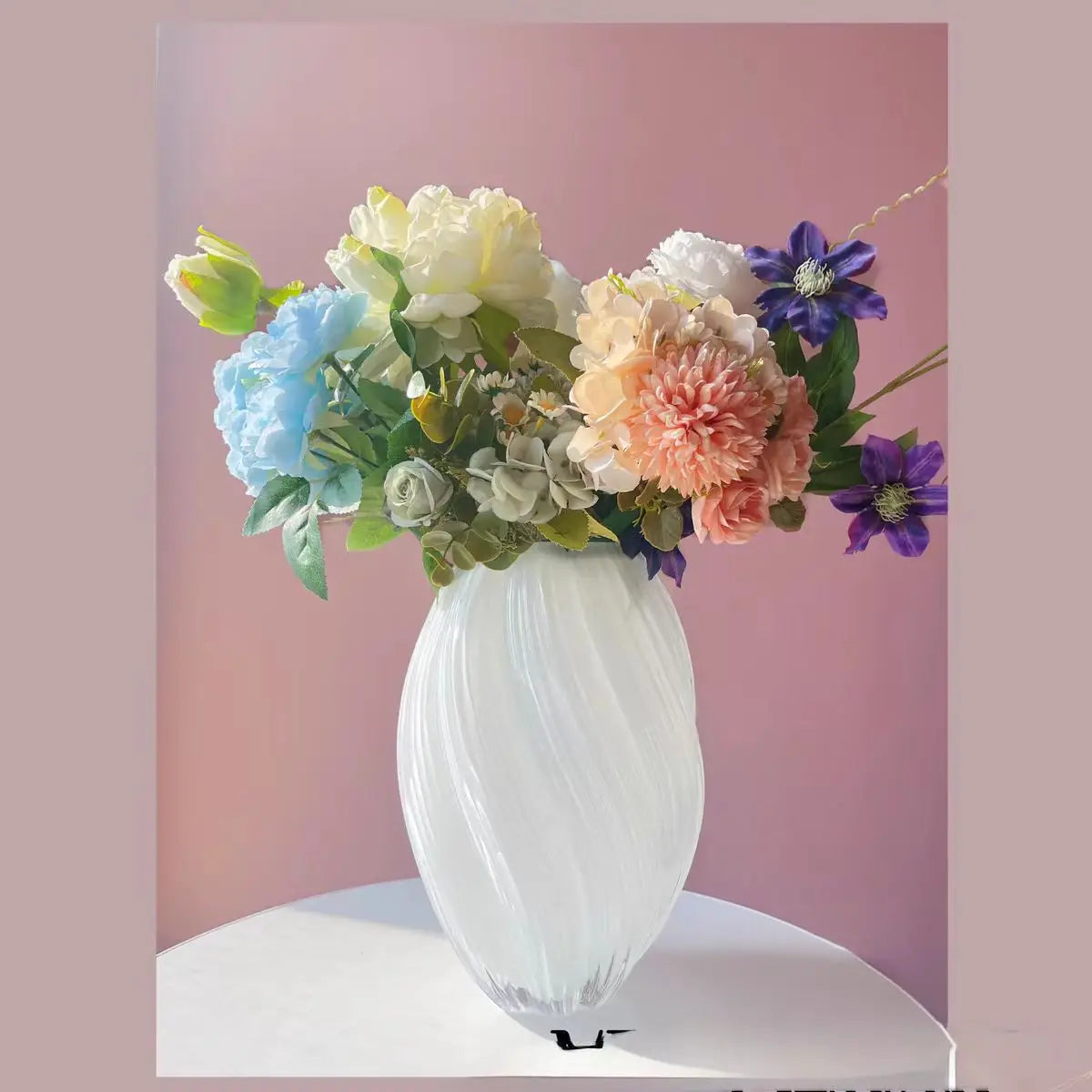 Simple Niche Creative Light Luxury High-end Dining Table Living Room Ornament Hydroponic Flower Arrangement Glass Vase