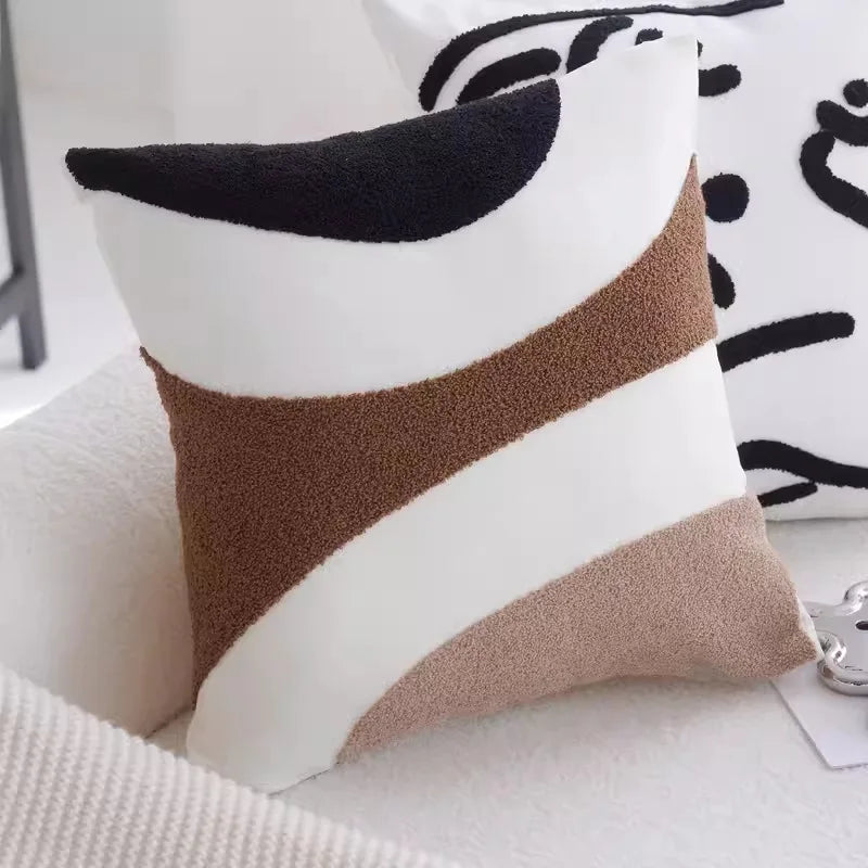 45x45CM Brown Vintage Nordic Throw Pillow Cover Cream Light Luxury Sofa Cushion Waist Cover Simple Decorative Pillowcases