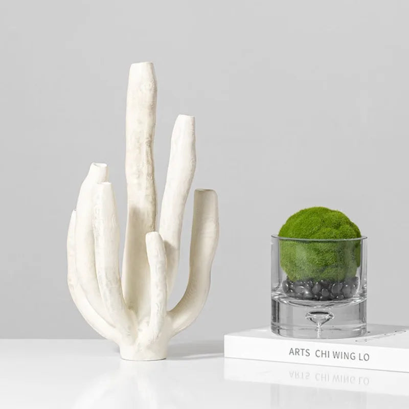 Nordic Style Coral Shape Table Decoration Abstract Cactus Appearance Bedside Ornaments Creative Entrance Hall Art Room Decor