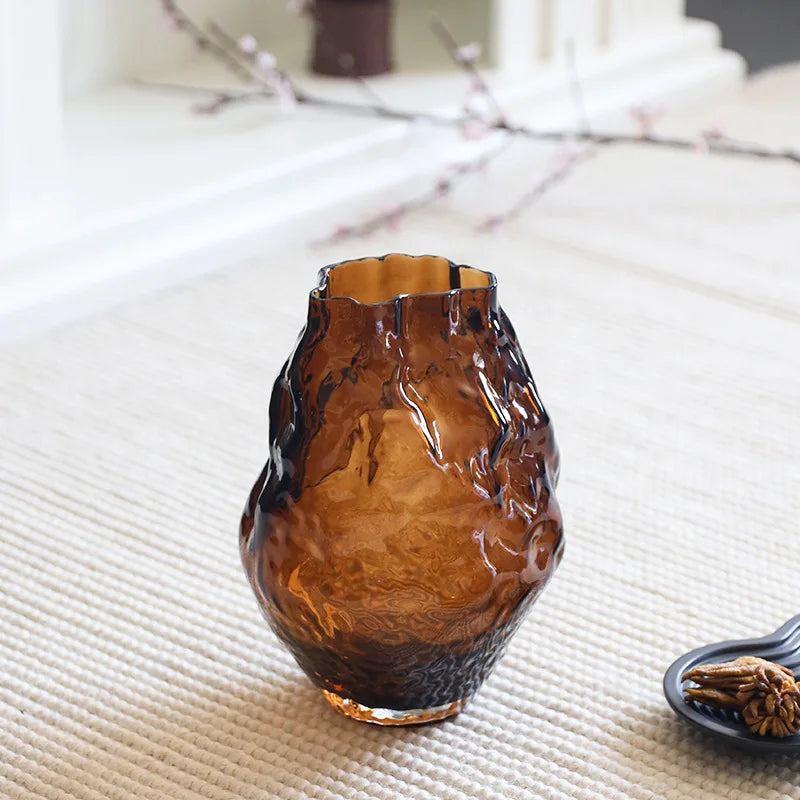 Luxury Glass Vase for Home Decor Modern Hotel Table Centerpiece Stylish Floral Arrangement