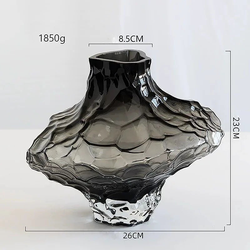 Nordic Glass Vase Transparent Waterborne Flower Arrangement Accessories Home Living Room Ornaments Office Desk Furnishing Decor