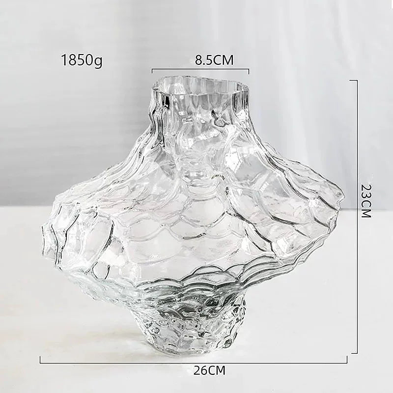 Nordic Glass Vase Transparent Waterborne Flower Arrangement Accessories Home Living Room Ornaments Office Desk Furnishing Decor