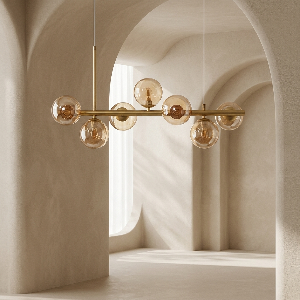 CANOPÉE — Suspension Dorée Multi-Têtes